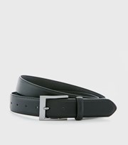 New Look Black Leather-Look Formal Belt